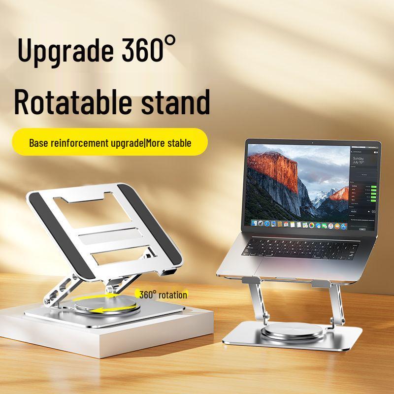 Supporto per Laptop in Metallo Rotante: Altezza Regolabile e Griglia di Raffreddamento per Gaming