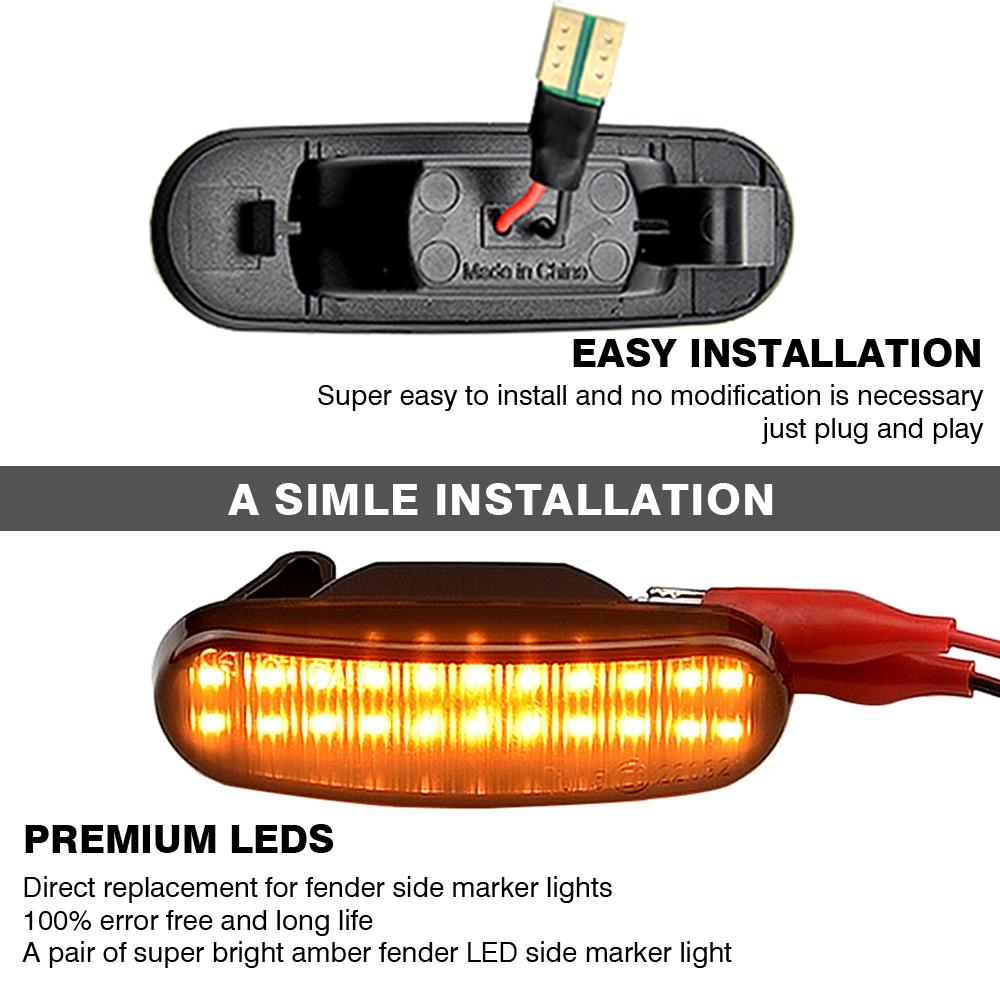 Dynamic Car LED Side Marker Light Turn Signal Lamp For Fiat Panda Punto Evo Stilo Qubo Peugeot Citroen Lancia Musa(350)