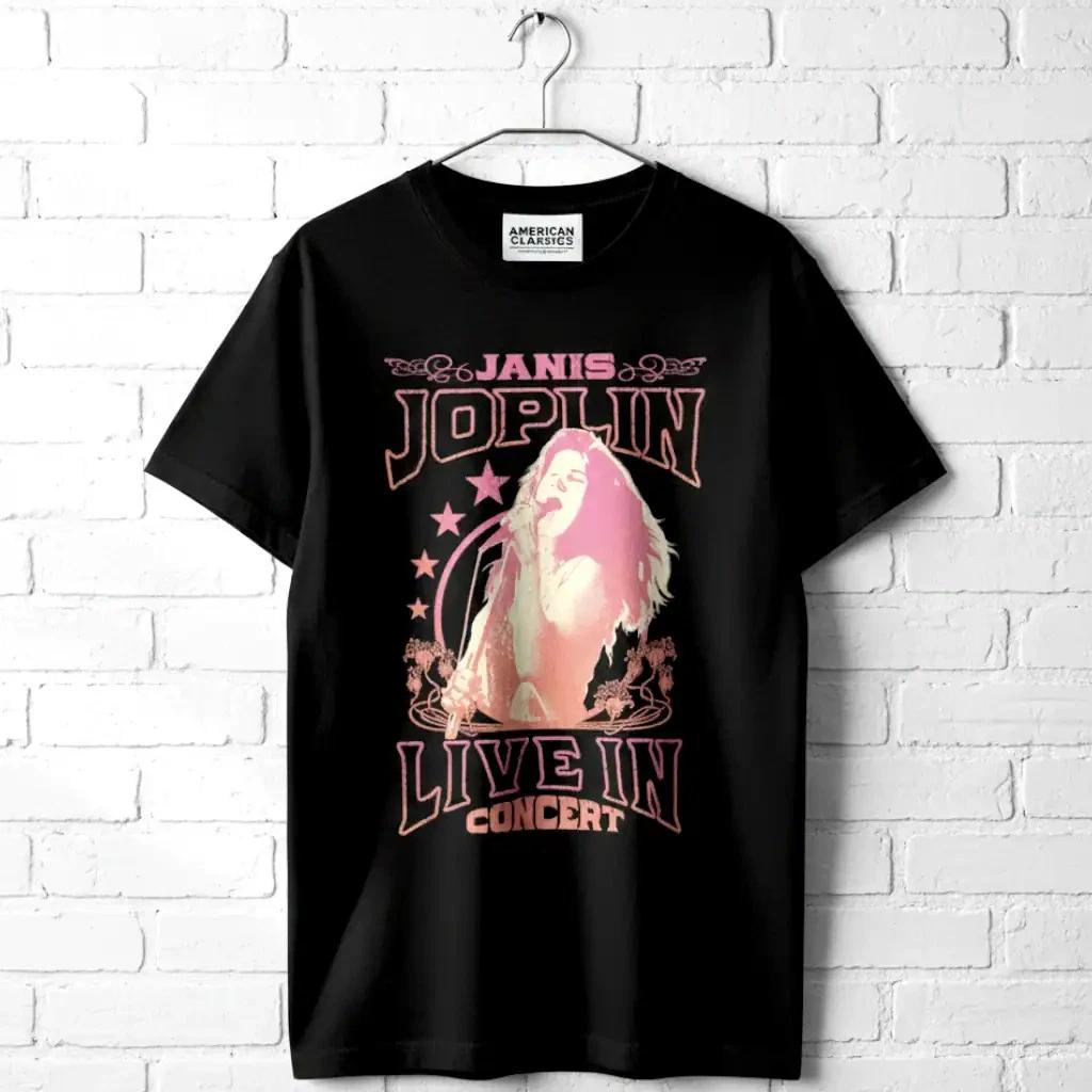 Janis Joplin Live in Concert Men s T Shirt XS