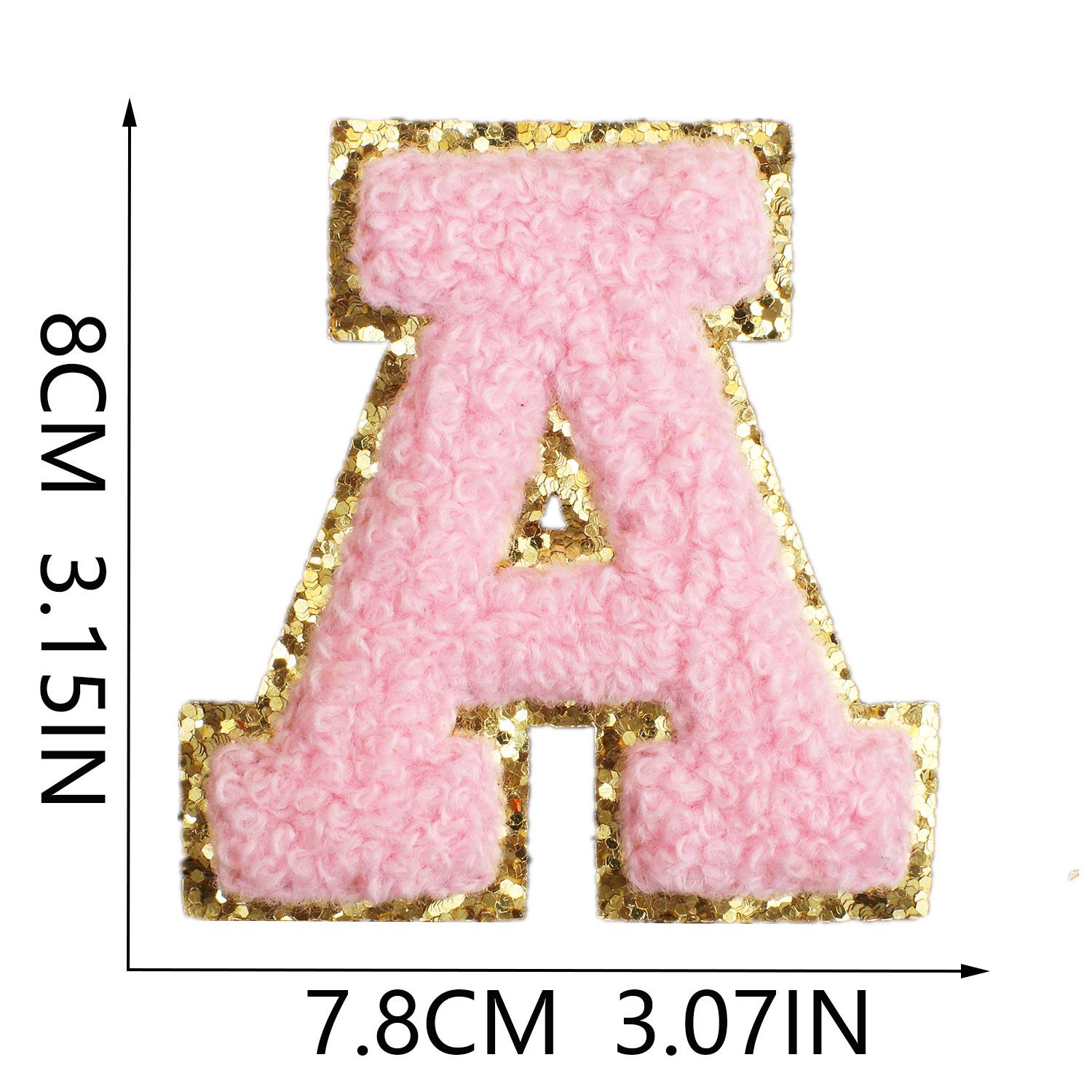 

Pink Embroidery Cloth Sticker 8Cm English Letter Patch Sticker Clothes Chapter Boy Computer Embroidery Label Towel Embroidery Sticker A_3 pieces