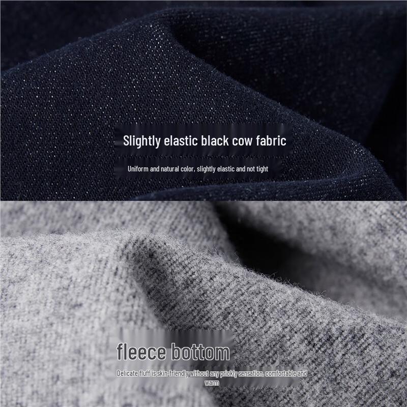 Giordano Men's Fade-Resistant Fleece-Lined Straight Jeans