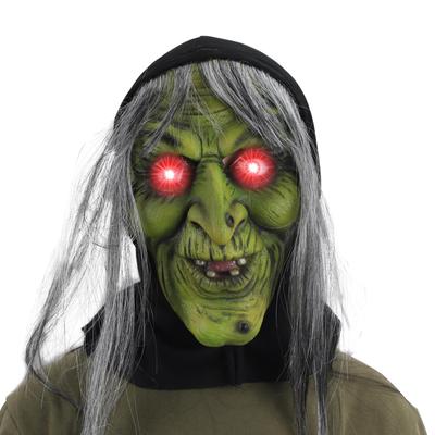 LED Light Up Old Witch Latex Mask