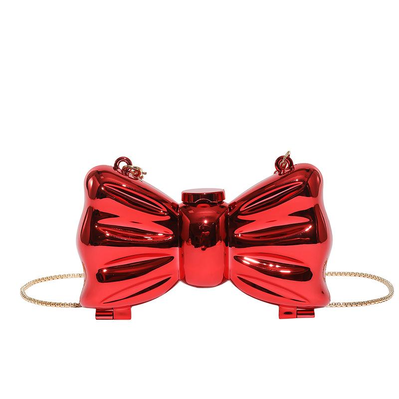 New acrylic bag glossy pearl flower bag bow mini bag mouth red envelope diagonal span bag