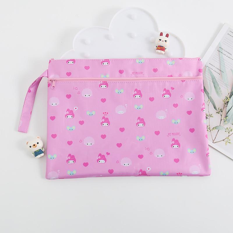 Hello Kitty Cartoon File Bag Organizer With Oxford Fabric For Documents And Stationery Storage