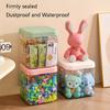 Transparent Square Storage Stool with Flip-Top Lid - Large Capacity Multi-Functional Organizer for Toys and Accessories