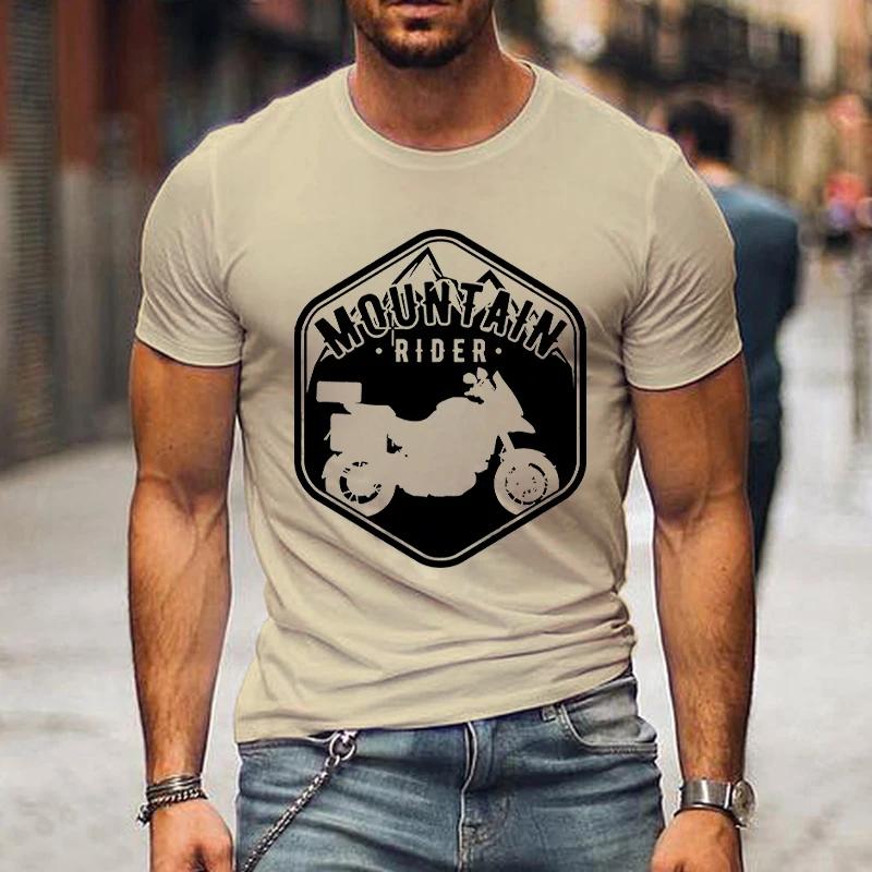 Mountain Rider Moto Club Shirt Graphic T Shirts Men Clothing Short Sleeve T-shirts Street Motorcycle Tshirts Loose Men Camisetas