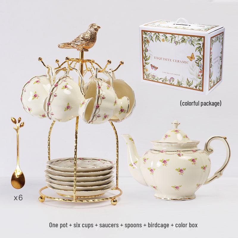 French Vintage Ceramic Coffee & Tea Set Gift Box