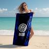 proof beach towel with FC Inter Milan logo pattern - soft,absorbent,quick-drying,machine washable - perfect for swimming,camping,bathing