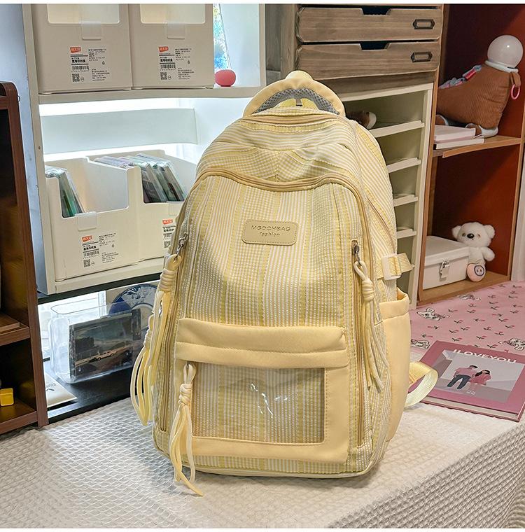 Schoolbag New High-value Spine Protection College Student Backpack Junior High School Students Large Capacity Cute Girls Schoolbag Lightweight