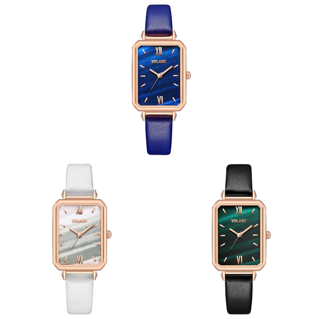 Fashion Ladies Square Quartz Watch With Leather Strap For Casual Wear And Gifts