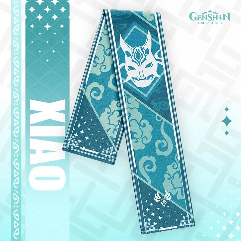Genshin Impact Scarf Soft Warm Zhongli Shawl Wrap Cartoon Genshin Hutao Klee Thick Muffler Anime Neckerchief Winter Head Scarf