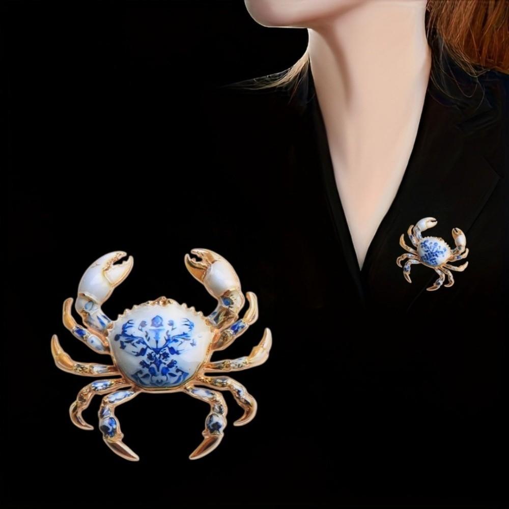 Metal Metal Pin 3D Relief Lapel Pin Gift Idea Crab Brooch Hats