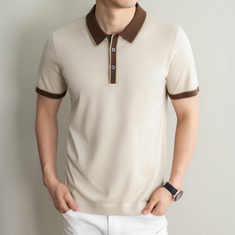 IMAGINEX Men s IM26C014 Business Casual Knitted Short Sleeve T-Shirt S