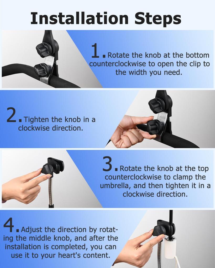 OATSBASF Umbrella Bicycle Umbrella Easy UV Rainy Season Wheelchair Umbrella Suitable for Electric and Fishing Holder, Stand, Installation, Protection,