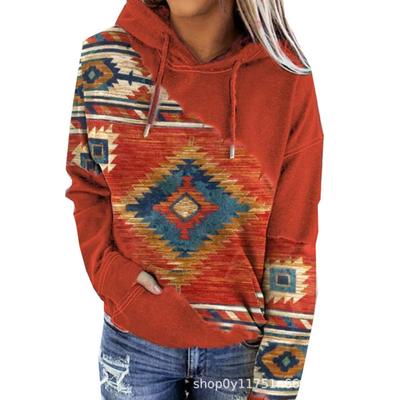 New Autumn Winter Style Trendy Women Printed Pattern Hoodie Casual Fashion Versatile Loose Long Sleeve Sweatshirt