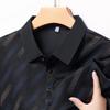 New Men's Business Casual Short Sleeved Printed Polo Shirt Fashionable Breathable Comfortable and Versatile Top