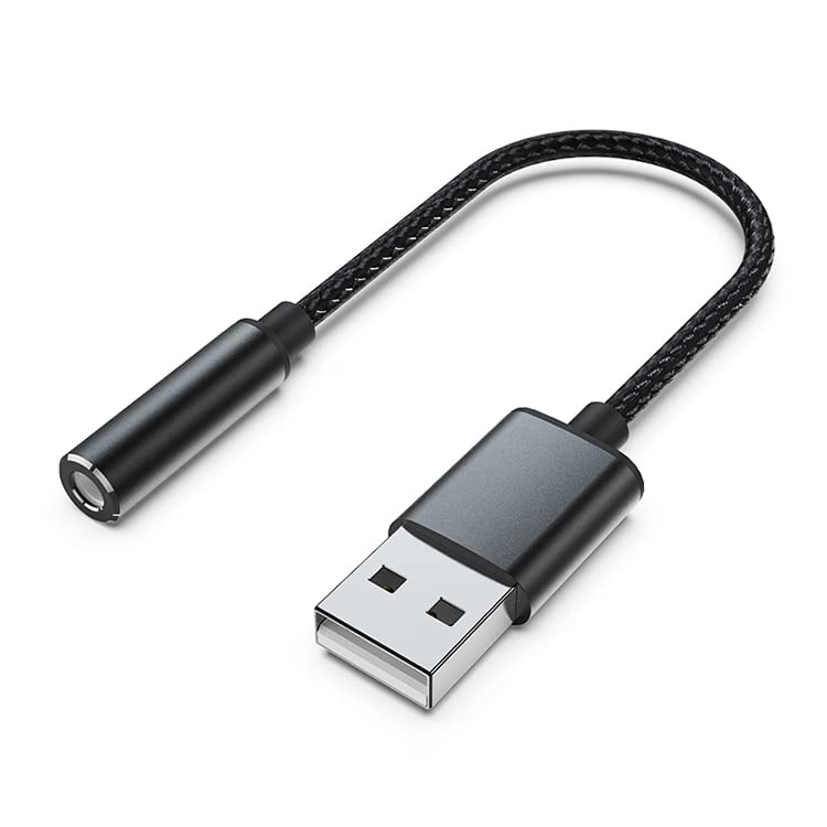 

Аудиоадаптер USB-3,5 мм, внешняя звуковая карта Адаптер USB-A-аудиоразъем со стереоконвертером Aux, совместимый с гарнитурой, ПК с ОС Windows