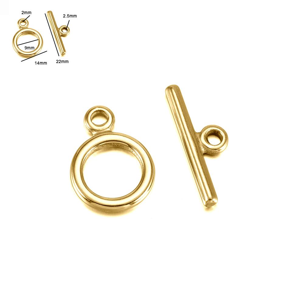 3-6 Sets Gold Color Stainless Steel Fastener Bracelet Toggle Clasp Buckle Connector For Jewelry Making OT Clasps Diy Accessories