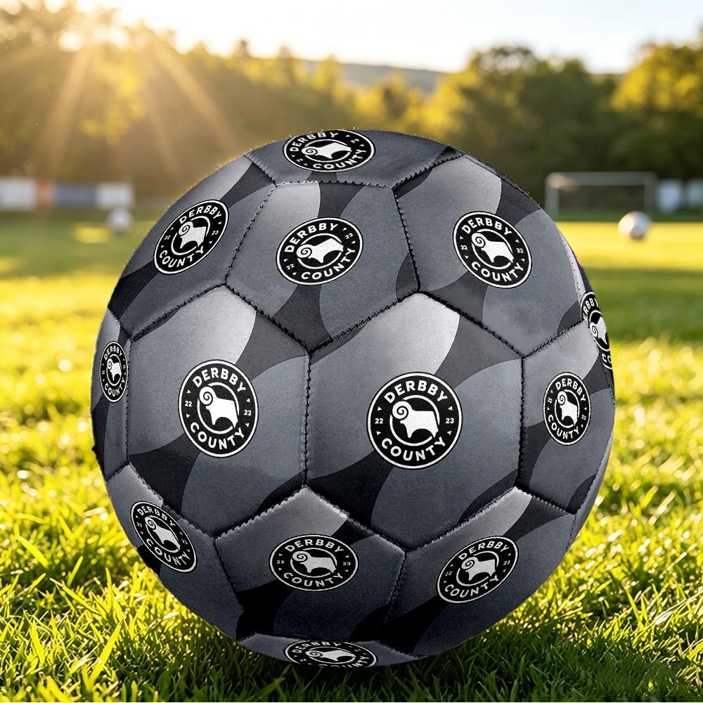 Derby County Football Pallone da Calcio Stampato Taglia 5, Pallone da Calcio Antiscivolo per Partite Adulti Souvenir per i tifosi di Calcio