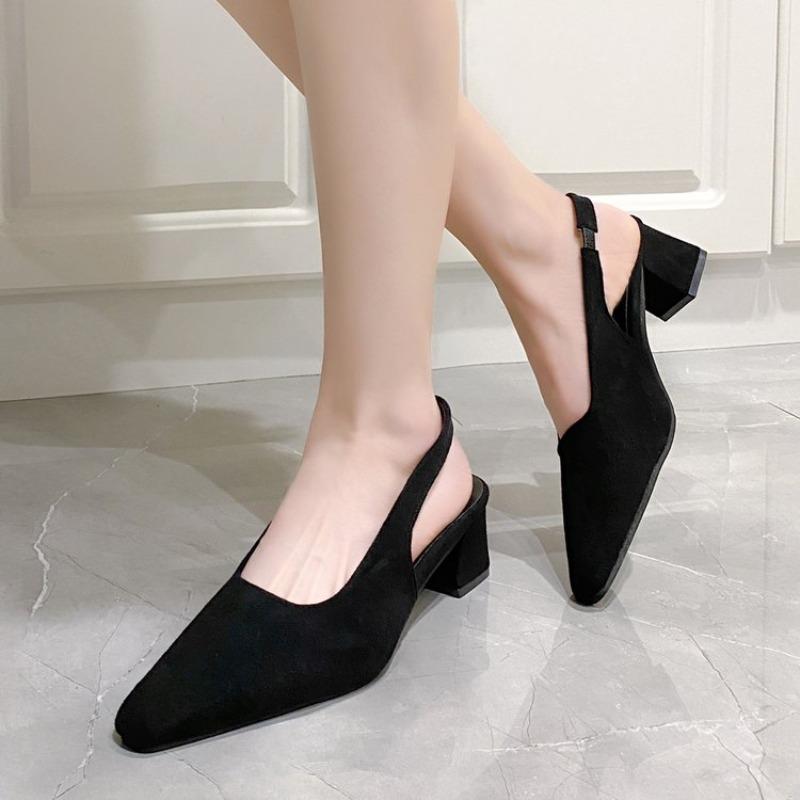 Fashion Woman Pumps Solid Slingback Sandals Female Office Women's High Women's High Heel Sandals