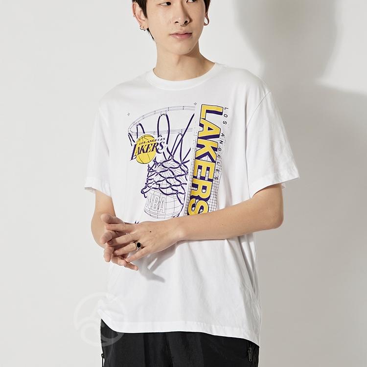 Nike Los Angeles Lakers Logo Print Quick-Dry Basketball T-Shirt Men Tops White CV6111-100