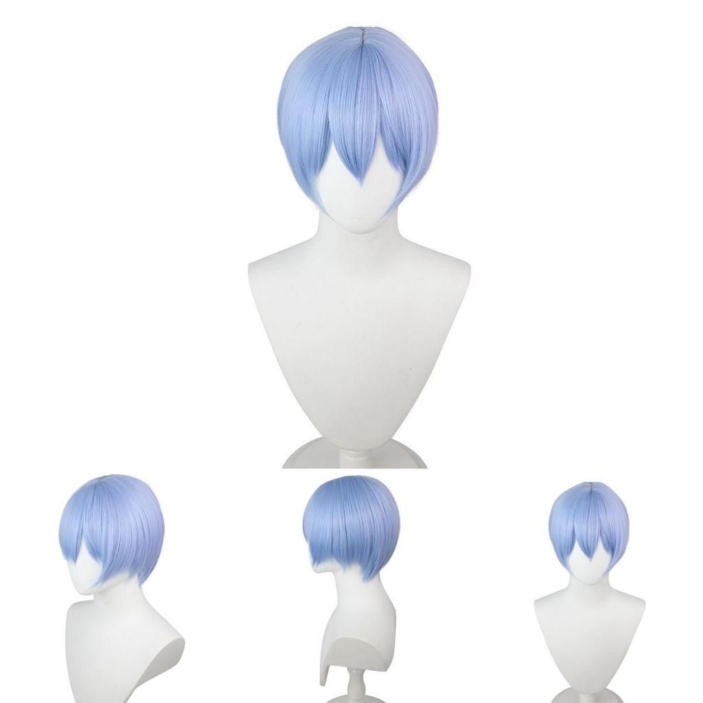 Authentic Eva Ayanami Rei Cosplay Wig With High Temperature Wire Light Blue