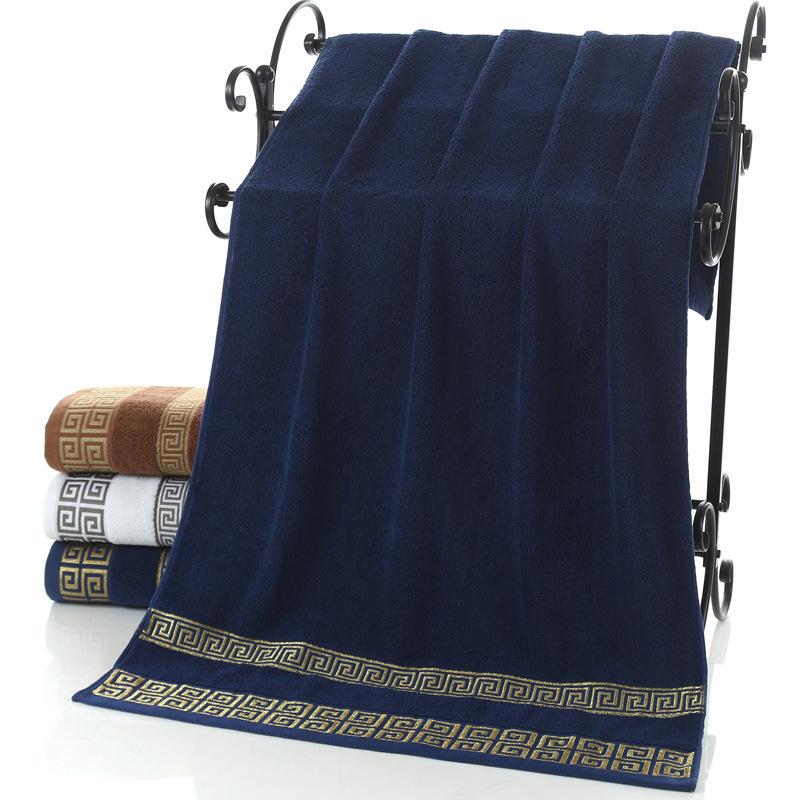 Cotton 32-share swastika grid plain color broken gear adult bath towel tube top bath towel set three-piece set towel [34*74]