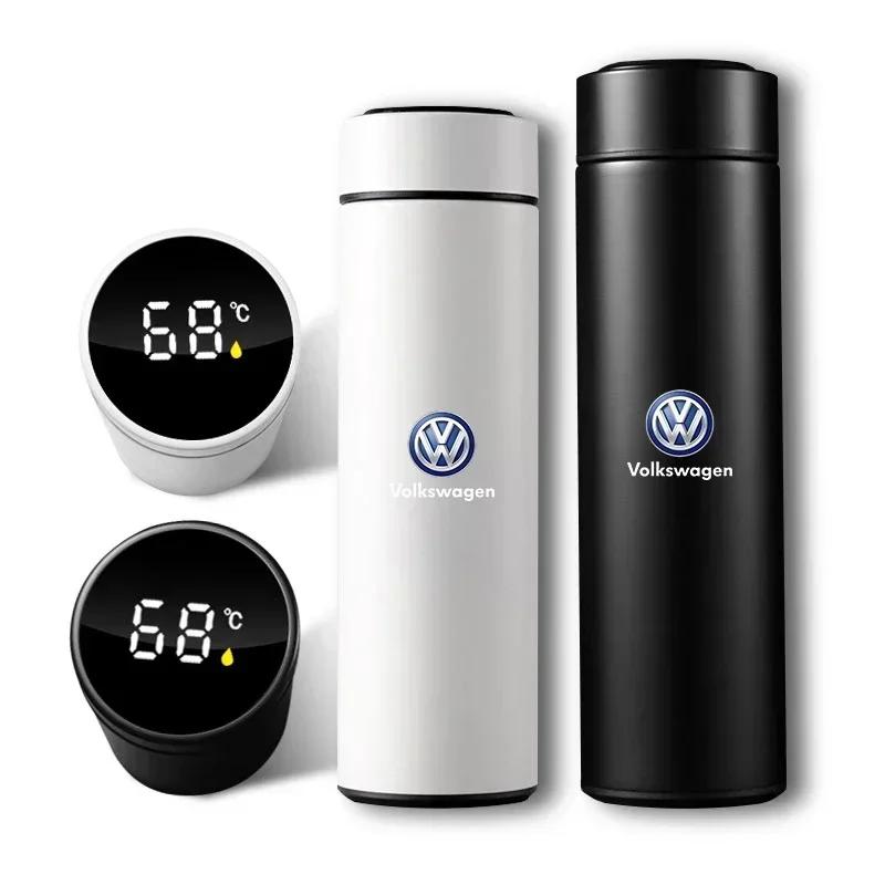 For Volkswagen VW 500ml Portable Car Smart Thermos Bottle Temperature Display Cup Coffee Cup For Volkswagen GOLF Polo Tiguan TOU