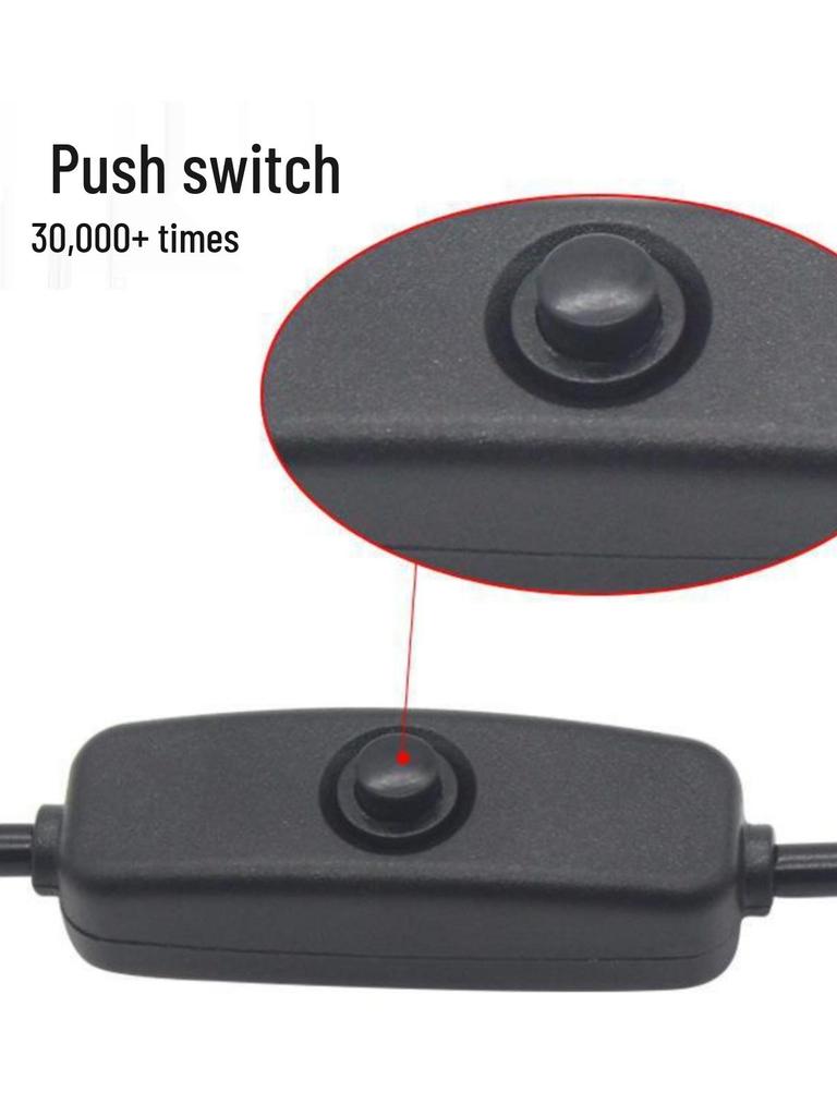 USB 2.0 Male to Female Charging Extension Cable with Switch for Desk Lamp, Fan, Car Recorder (Two-Core Wire)