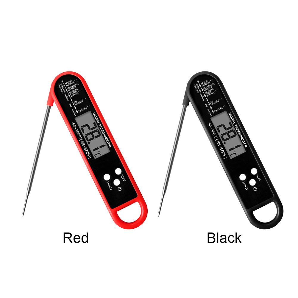 Digital Food Thermometer with Foldable Probe Oil Thermometer Stem Meat Cooking Thermometer for Kitchen Outdoor Grilling and BBQ
