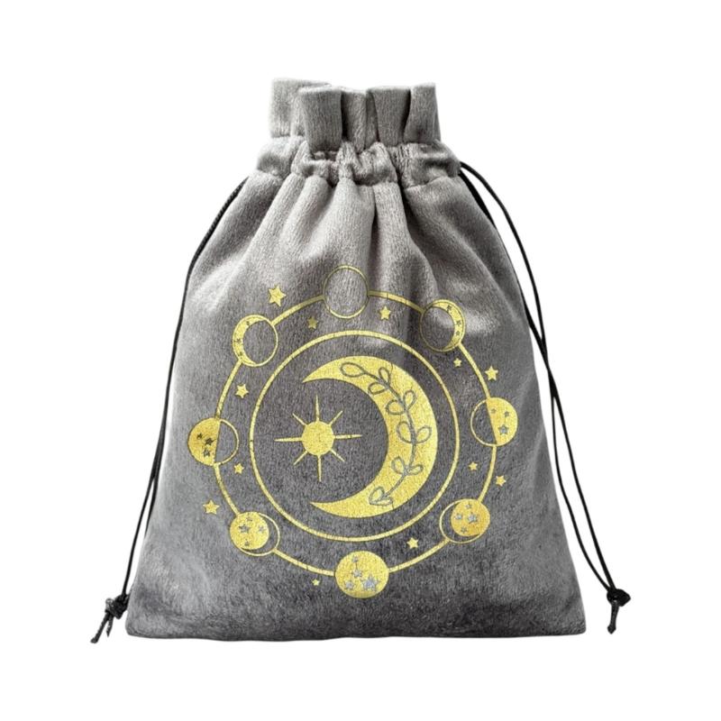 Velvets Tarots Card Storage Bag With Elegant Silk Screen Print Jewelry Pouches for Safe Storage And Stylish Carry