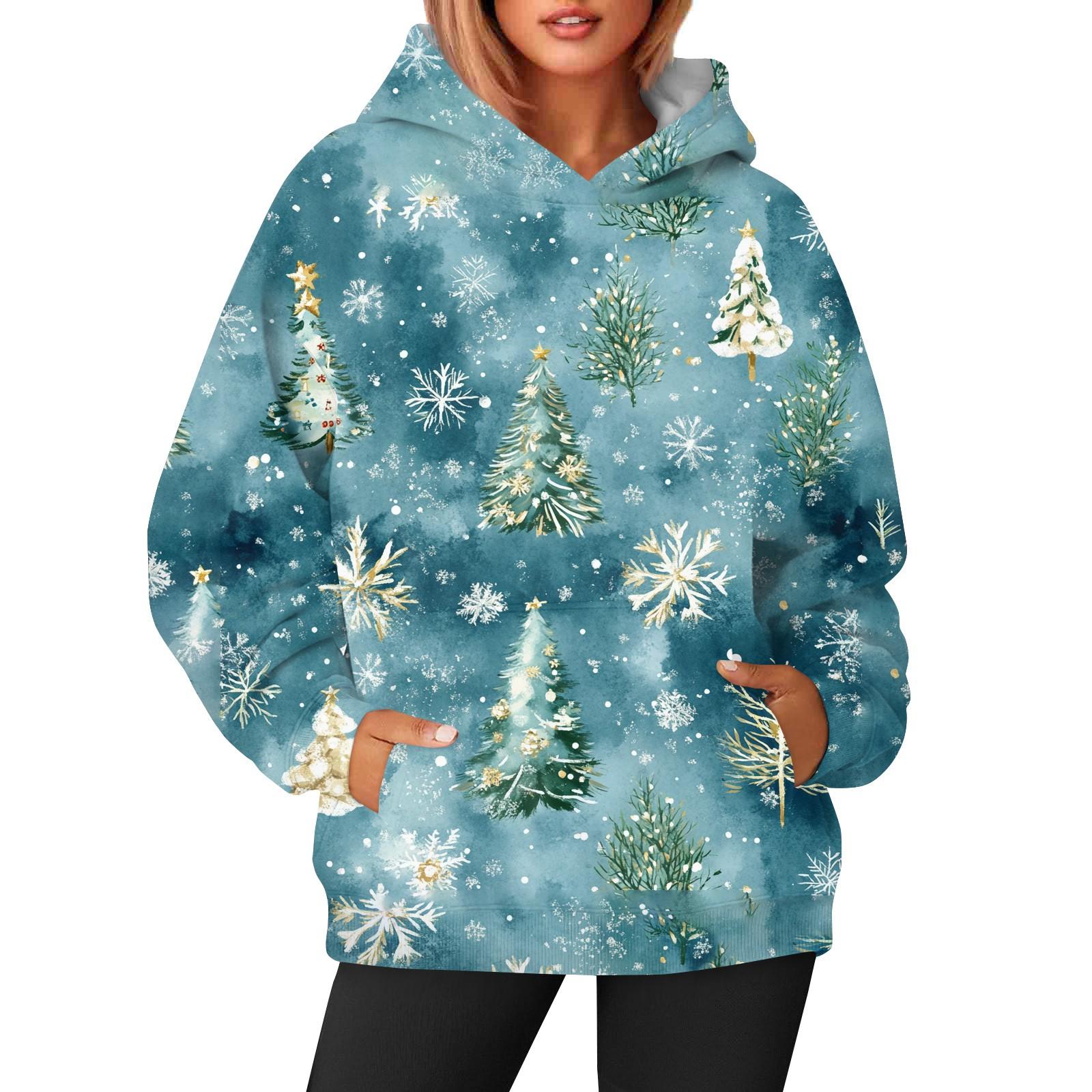 

Женская модная и повседневная толстовка с капюшоном и длинными рукавами с принтом XXL