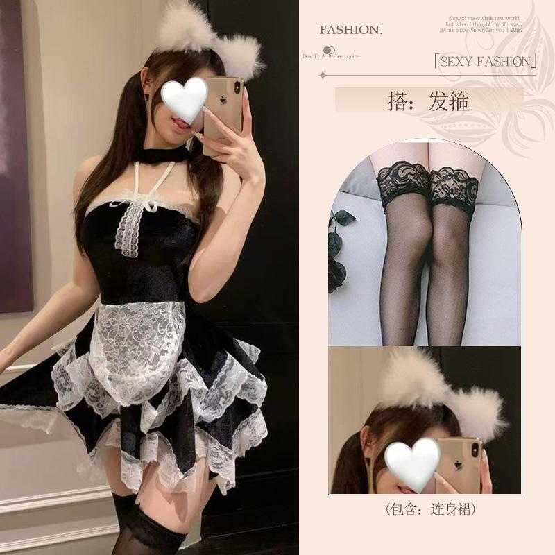 Sex lingerie fun female abstinence uniform sexy pajamas qqny maid dress nightdress couple love fun clothes