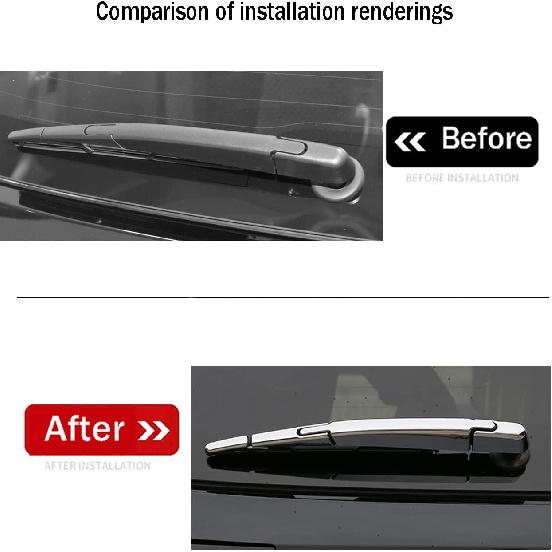 Car Accessories Fit for Toyota Highlander 2020 2021 2022 2023 2024 2025 Rear Window Wiper Cover Trim (Glossy Chrome Style) ABS 4PCS