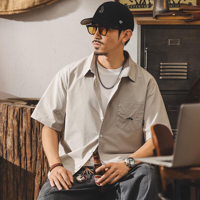 Jie Leinuo Men's Mountain Style Retro Work Shirt