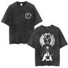 Anime The Seven Deadly Sins Lion's Sin of Pride Escanor Vintage Washed T Shirt Clothing Manga Retro Oversized T-shirts Unisex