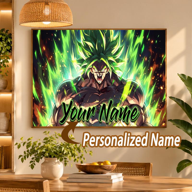 Broly Custom Name Diamond Painting Personalized 5D Full Drill DIY Diamond Art Home Decor