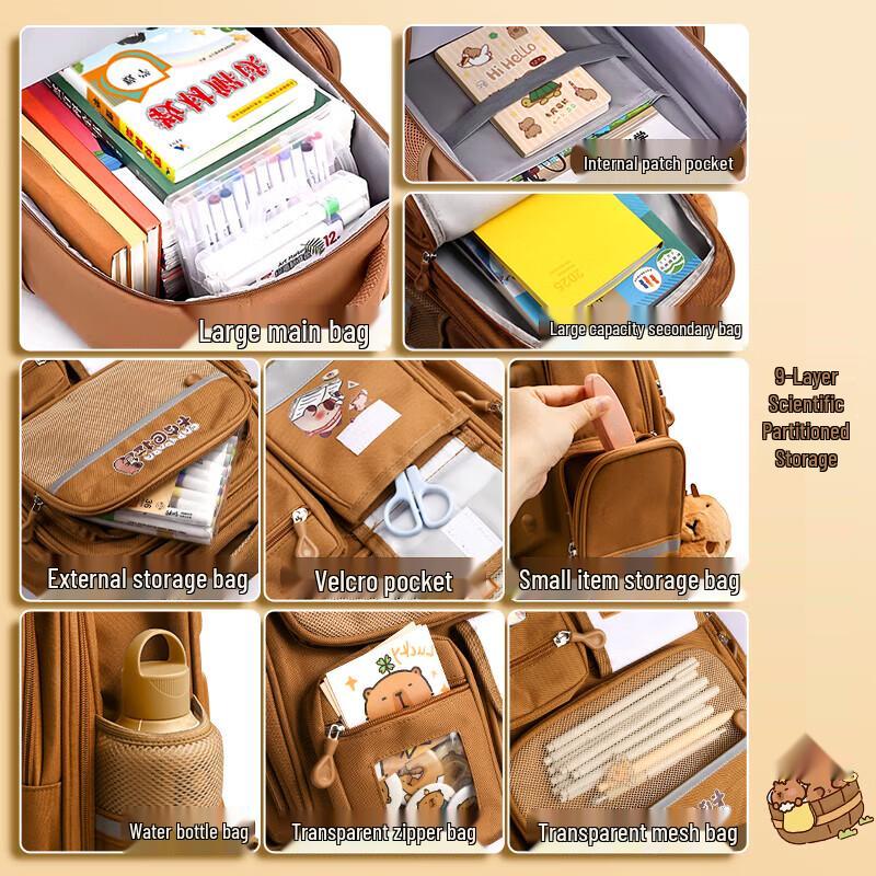 Capybara School Backpack and Watch Set