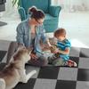 10 pieces of self-adhesive non-slip square carpet tiles 30 × 30cm reusable waterproof living room bedroom carpet paste Gray