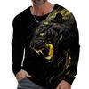 Fashion Halloween  Skull 3D print Pattern Men's Long Sleeve T-shirt Casual Loose Tops 3D Skull Print Tees  Funny Autumn Clothing