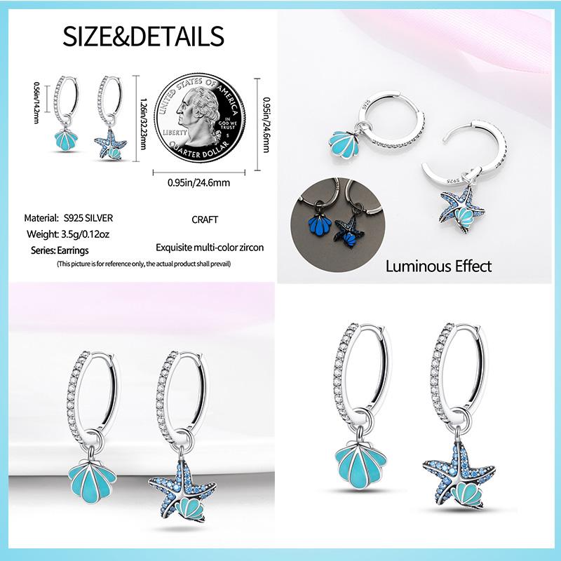 Creolen Neu Silber 925 Regenbogen, Muschel, Ohrringe für Damen Schmuckherstellung Für Frauen als Hochzeitsfeier Geschenke