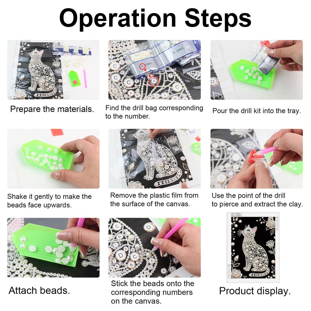 Animal Special Shaped DIY Partial Drill Pearl Gem Diamond Art Painting Kit Gift Art Craft Pearl Diamond Painting 11.81x15.75in