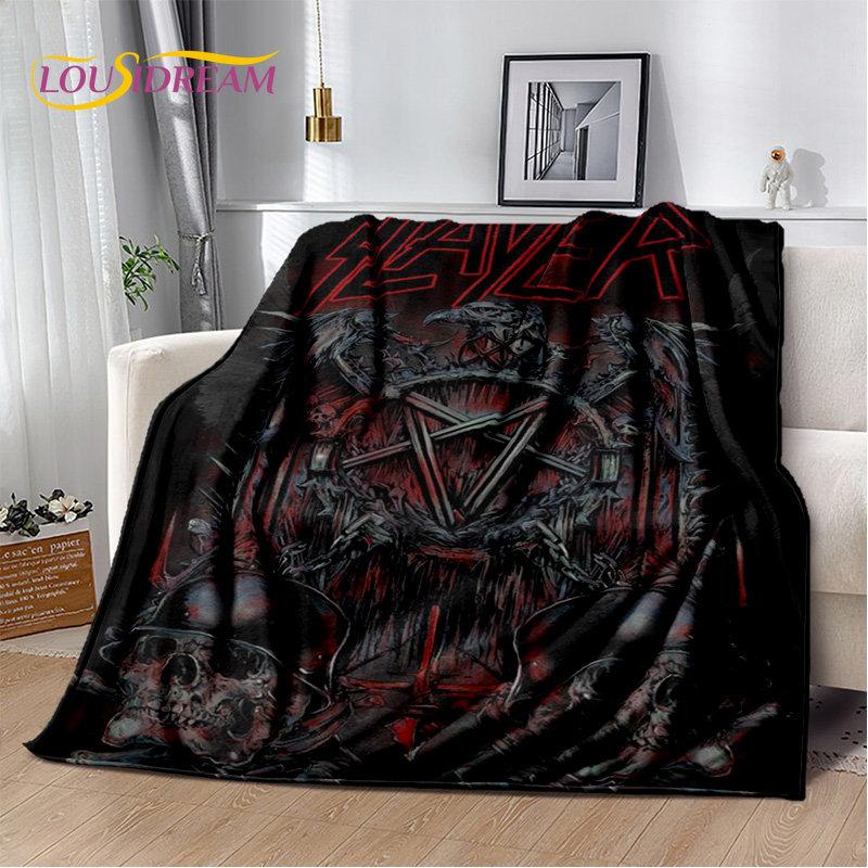 Slayer Heavy Metal Grubu Yumuşak Peluş Battaniye, Salon Yatak Odası Yatak Kanepe Piknik Örtüsü için Flanel Battaniye Sıcak Çocuklar