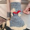 Warm Cartoon Trendy Wool Vintage Scarf Stacked Socks Socks Girls Medium Socks Cute Thickened Puppy