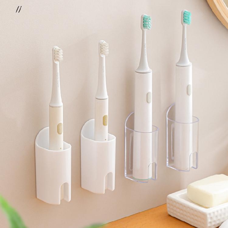 Bathroom Toothbrush Organizers Adhesive Installation Plastic Holder Waterproof Designs for Electric Brushes Space Saving
