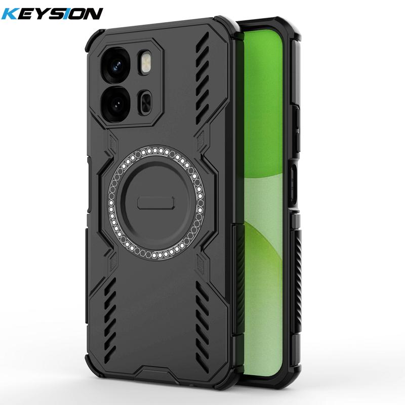 

KEYSION Hollow Heat Dissipation Case for OPPO A6x 5G A6 A6t Pro A6s 5G Soft Silicone+PC Magnetic Cooling Shockproof Phone Cover for OPPO A6x 4G 5G чёрный