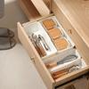 Telescopic Drawer Organizer Kitchen Cabinets Tableware Classified Storage Box with Partitions Multifunctional Storage Basket