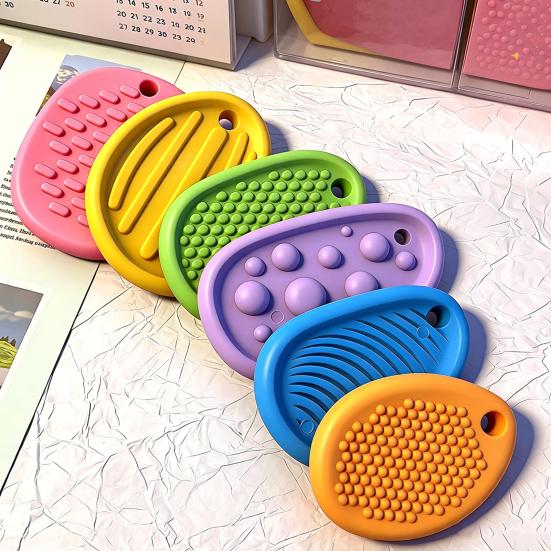 6Pcs Sensory Stone Eraser Set Textured Worry Stone Fidget Eraser Classroom Focus Aid Anxiety Stress Relieving Mini Eraser Toy