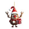 Cartoon Elk Hanging Oranments 2D Acrylic Christmas Elk Fashion Xmas Tree Elk Pendants  New Years