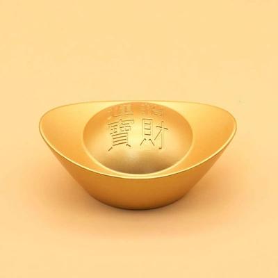 1Pcs Durable Chinese Style Brass Ingot Solid Retro Feng Shui Ornament Gold Yuanbao Housewarming Gift
